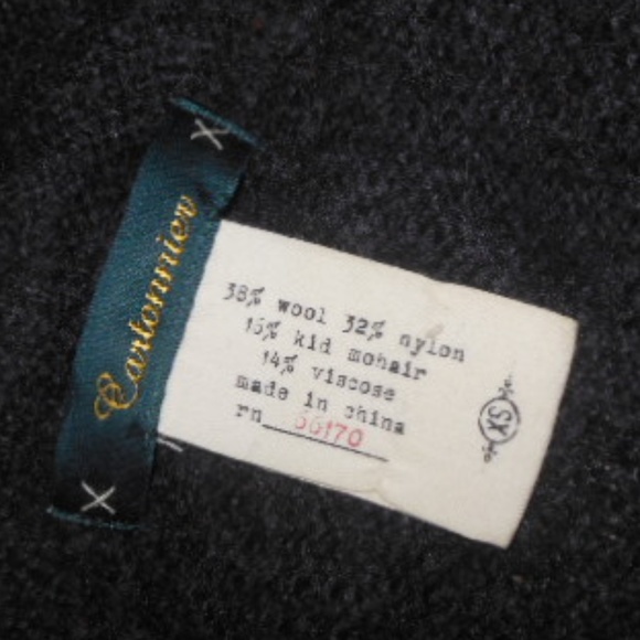 CARTONNIER XS Charcoal Kid Mohair Scoop Neck Sweater SS - Picture 5 of 5